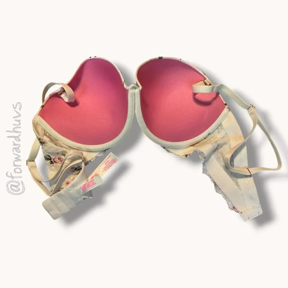 Victoria’s Secret PINK Plunge Push‑Up Multi‑Way Bra – Size 34D